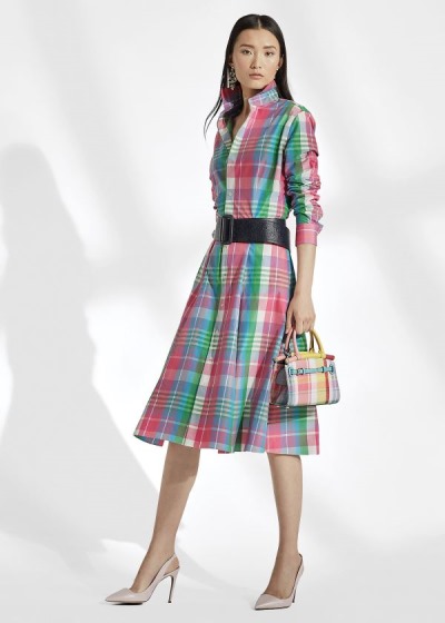 Vestido Ralph Lauren Aldene Madras Mulher 07364-NRIV